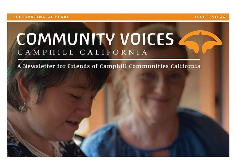 the cover of the camphill california community voices newsletter
